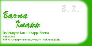 barna knapp business card